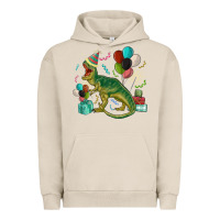Pigment French Oak party t rex Urban Hoodie - MaliasSmallBusiness