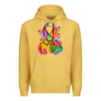Antique Gold all color ribbon with boxing gloves Premium Hoodie - NancyCooperArtShop