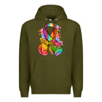 Army Green all color ribbon with boxing gloves Premium Hoodie - NancyCooperArtShop