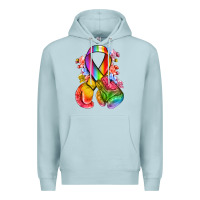 Blue Mist all color ribbon with boxing gloves Premium Hoodie - NancyCooperArtShop
