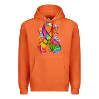 Carrot all color ribbon with boxing gloves Premium Hoodie - NancyCooperArtShop