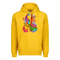 Lemon all color ribbon with boxing gloves Premium Hoodie - NancyCooperArtShop