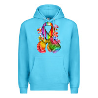 Ocean Blue all color ribbon with boxing gloves Premium Hoodie - NancyCooperArtShop