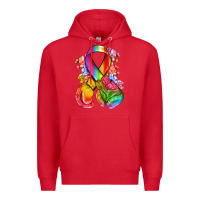 Red all color ribbon with boxing gloves Premium Hoodie - NancyCooperArtShop