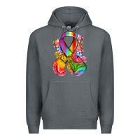 Rock all color ribbon with boxing gloves Premium Hoodie - NancyCooperArtShop