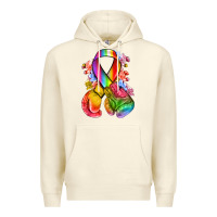Sandshell all color ribbon with boxing gloves Premium Hoodie - NancyCooperArtShop