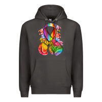 Smoke all color ribbon with boxing gloves Premium Hoodie - NancyCooperArtShop