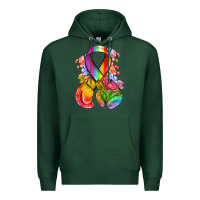 Sports Green all color ribbon with boxing gloves Premium Hoodie - NancyCooperArtShop