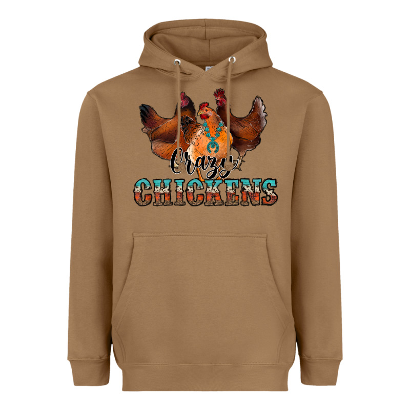 Crazychickens Heavyweight Hoodie by CowhideDigitalArt | Teevron