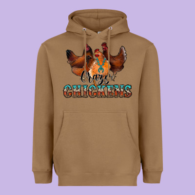 Crazychickens Heavyweight Hoodie Designed By Cowhidedigitalart