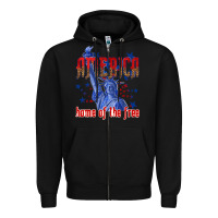 Black America home of the free Zipper Hoodie - texasbilliewilder