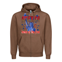 Chestnut America home of the free Zipper Hoodie - texasbilliewilder