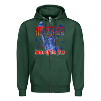 Sports Green America home of the free Zipper Hoodie - texasbilliewilder