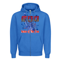 True Royal America home of the free Zipper Hoodie - texasbilliewilder