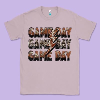 Classic Tee game day game day football lightning bolt