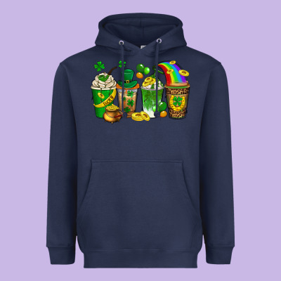 St. Patricks Day Coffee Drinks Heavyweight Hoodie Designed By Neo Western