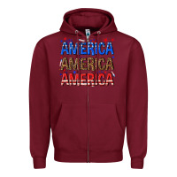 Burgundy America america america fourth of july Zipper Hoodie - texasbilliewilder