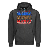 Charcoal Heather America america america fourth of july Zipper Hoodie - texasbilliewilder