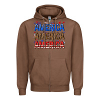 Chestnut America america america fourth of july Zipper Hoodie - texasbilliewilder
