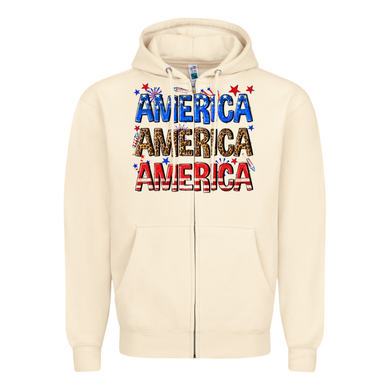 America America America Fourth Of July Zipper Hoodie by texasbilliewilder | Teevron