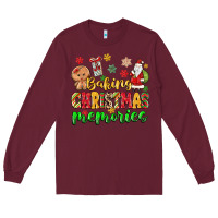 Burgundy baking christmas memories Long Sleeve Tee - MaliasSmallBusiness