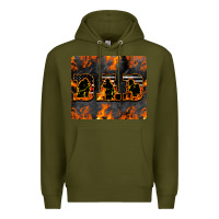 Army Green American Firefighter Dad Premium Hoodie - LillyAllenDesigns