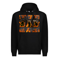 Black American Firefighter Dad Premium Hoodie - LillyAllenDesigns