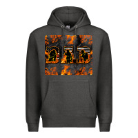Charcoal Heather American Firefighter Dad Premium Hoodie - LillyAllenDesigns