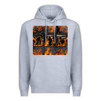 Heather Grey American Firefighter Dad Premium Hoodie - LillyAllenDesigns