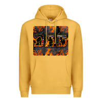 Mustard American Firefighter Dad Premium Hoodie - LillyAllenDesigns