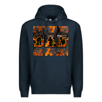 Navy American Firefighter Dad Premium Hoodie - LillyAllenDesigns