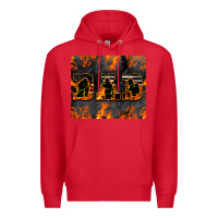 Red American Firefighter Dad Premium Hoodie - LillyAllenDesigns