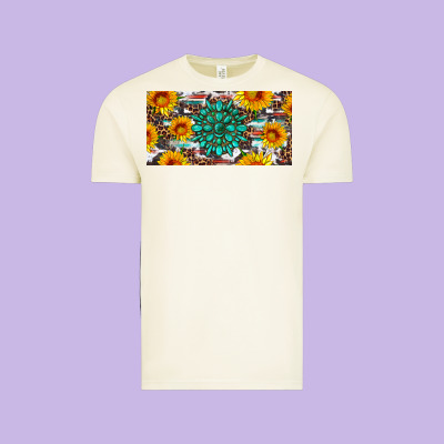 Gemtone And Sunflowers License Plate Vintage Tee Designed By Artiststas