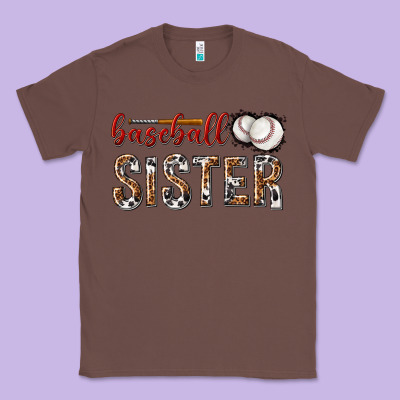 Baseball Sister With Leopard Classic Tee Designed By Texasbilliewilder