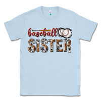 Dusty Blue baseball sister with leopard Classic Tee - texasbilliewilder
