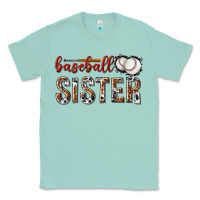 Seafoam baseball sister with leopard Classic Tee - texasbilliewilder
