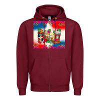 Burgundy dominican republic coffee cups Zipper Hoodie - Zillion Design Studio