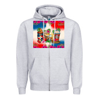 Heather Grey dominican republic coffee cups Zipper Hoodie - Zillion Design Studio