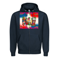 Navy dominican republic coffee cups Zipper Hoodie - Zillion Design Studio