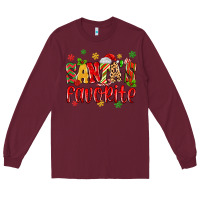 Burgundy santa's favorite Long Sleeve Tee - MaliasSmallBusiness
