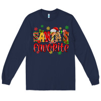 Navy santa's favorite Long Sleeve Tee - MaliasSmallBusiness