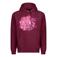 Burgundy breast cancer patches Premium Hoodie - Jasminsmagicworld