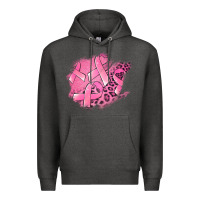 Charcoal Heather breast cancer patches Premium Hoodie - Jasminsmagicworld
