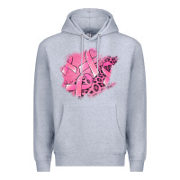 Heather Grey breast cancer patches Premium Hoodie - Jasminsmagicworld