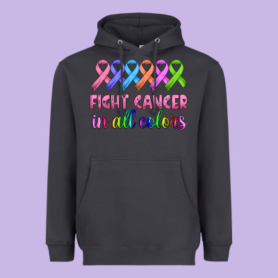 Fight Cancer In All Colors Heavyweight Hoodie Designed By Hra Design Shop