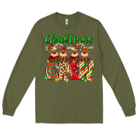 Army Green christmas crew  deer Long Sleeve Tee - MaliasSmallBusiness