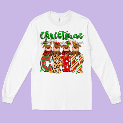 Long Sleeve Tee christmas crew  deer