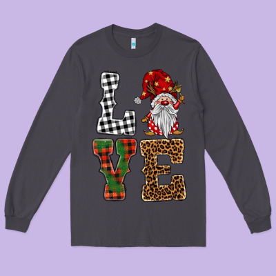 Love Gnomes Long Sleeve Tee Designed By Barkaloodesign