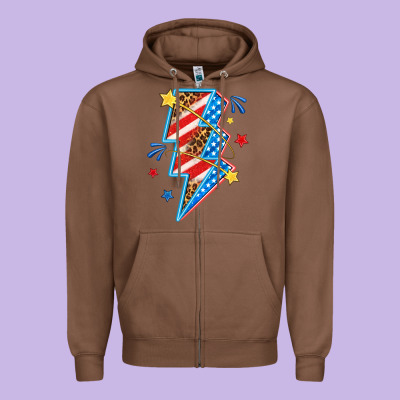 Zipper Hoodie America lightning bolt