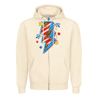 Sandshell America lightning bolt Zipper Hoodie - texasbilliewilder